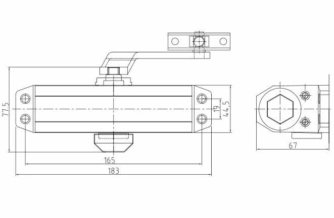 Fire Rated Door Closer UL Listed 5 Years Warranty 45-65kg