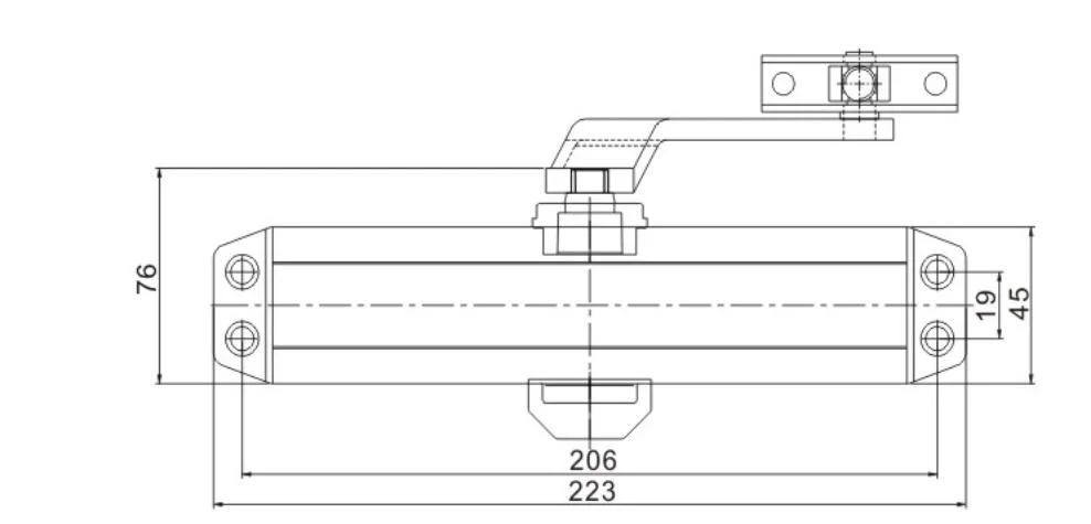 Aluminum Hydraulic Door Closer Adjustment for Fire Rated Door