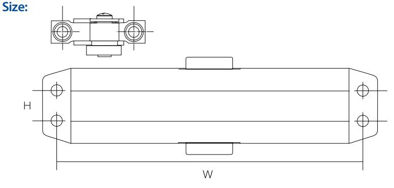 Adjustable Heavy Duty Hydraulic Automatic UL Listed Aluminum Alloy Square Type 45-85kg Glass Door Closer AGC-052